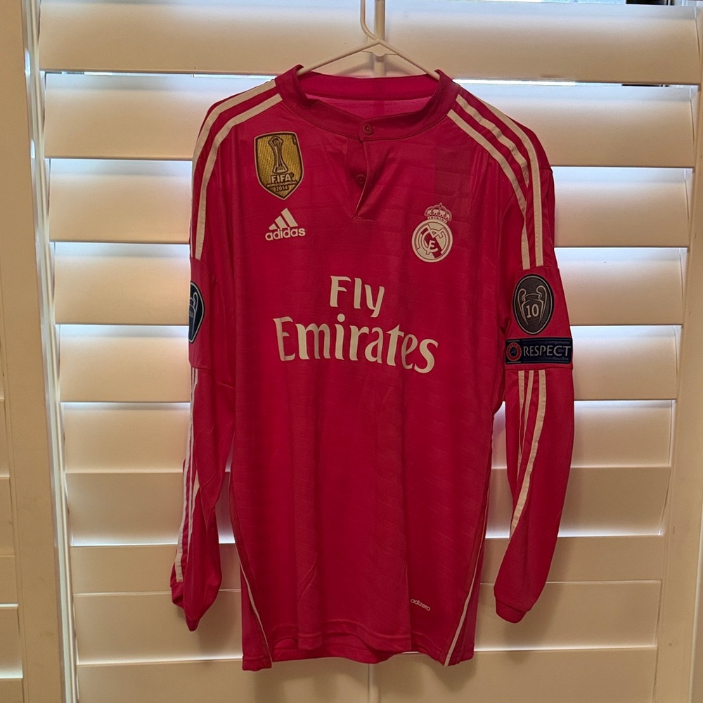 Real Madrid pink champions league Ronaldo long sleeve jersey